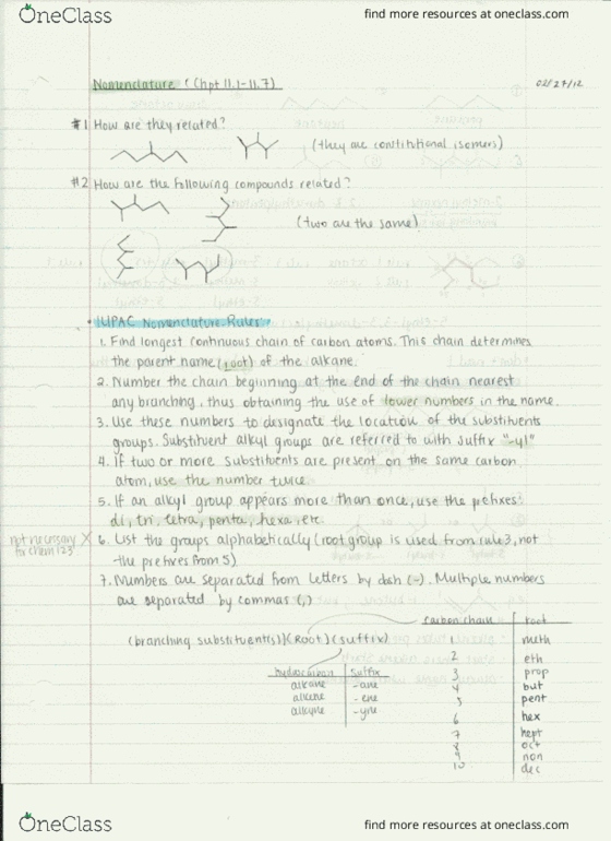 CHEM 123 Lecture Notes - Lecture 5: Substituent, Methamphetamine, Butene thumbnail
