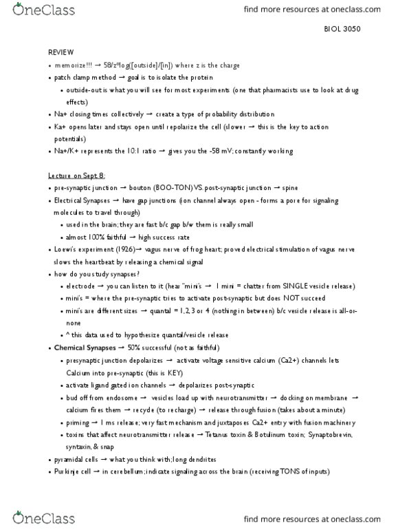 BIOL 3050 Chapter Notes - Chapter 5-6: Inhibitory Postsynaptic Potential, Patch Clamp, Botulinum Toxin thumbnail