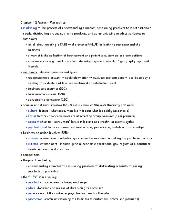 COMM 1800 Chapter Notes - Chapter 12-19: Pizza Hut, Statistical Process Control, Enterprise Resource Planning thumbnail