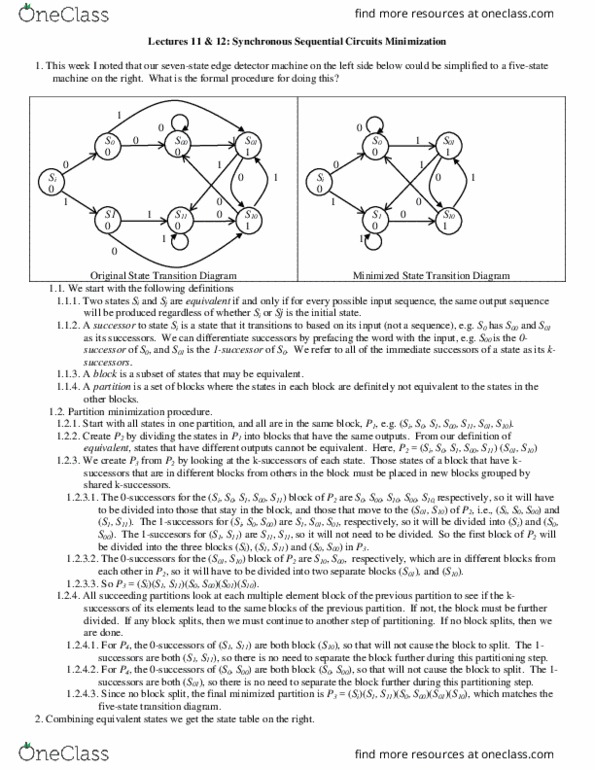 ECS 154A Lecture Notes - Lecture 11: Logic Gate, Sequential Circuits, Sequential Logic thumbnail