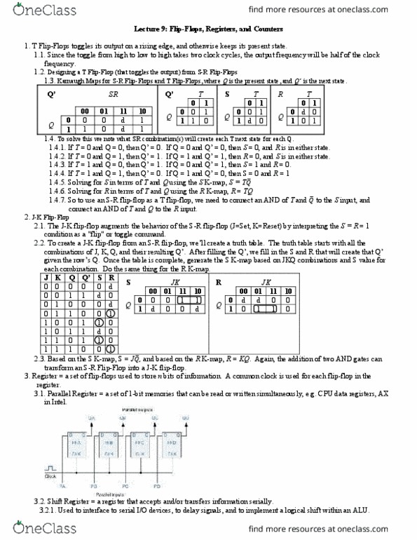 ECS 154A Lecture Notes - Lecture 9: Shift Register, Logical Shift, Maurice Karnaugh thumbnail