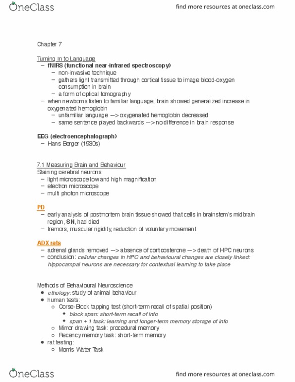 PSYC 375 Chapter Notes - Chapter 7: Transcranial Magnetic Stimulation, Ct Scan, Cerebral Cortex thumbnail