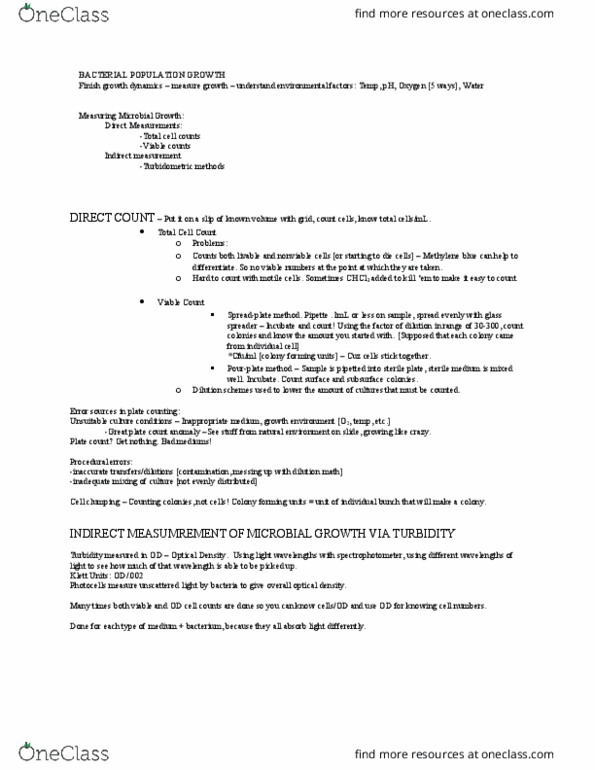 BIOL 2604 Lecture Notes - Lecture 5: Hyperthermophile, Absorbance, Methylene Blue thumbnail