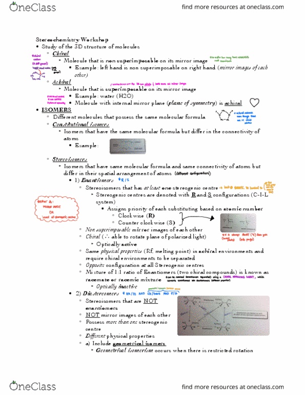 CHEM164 Lecture 1: Stereochemistry Workshop Lab thumbnail