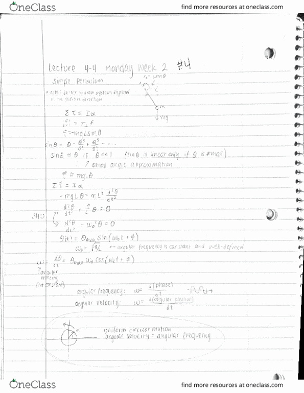 PHYSICS 1B Lecture Notes - Lecture 4: Small-Angle Approximation, Circular Motion, Angular Velocity thumbnail