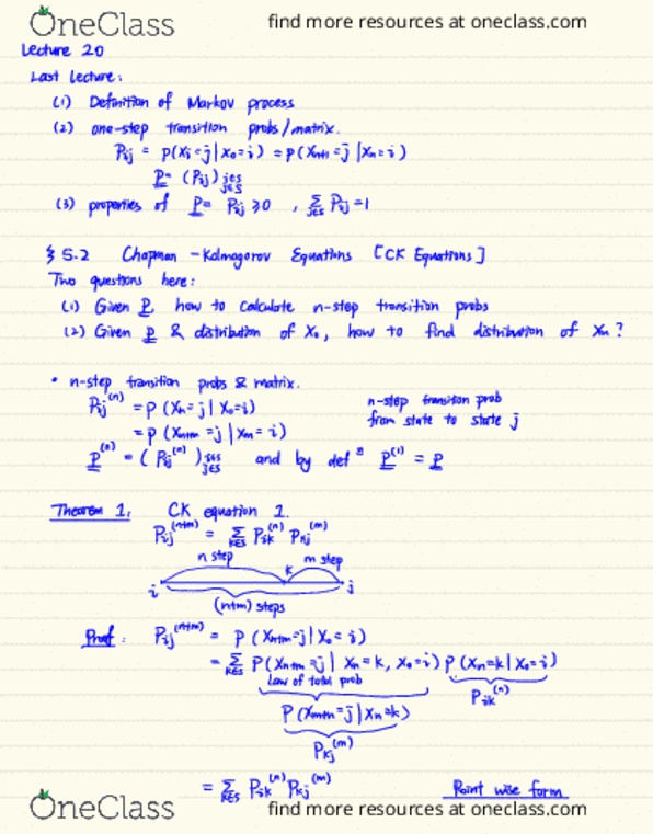 STAT333 Lecture Notes - Lecture 20: Markov Chain, Restriction Point, Random Walk thumbnail