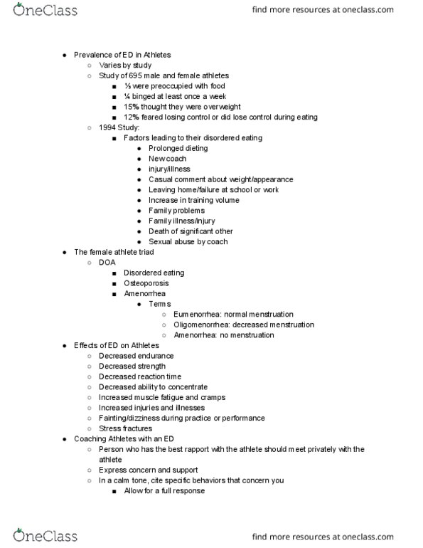 CLP 3144 Lecture Notes - Lecture 3: Oligomenorrhea, Amenorrhoea thumbnail