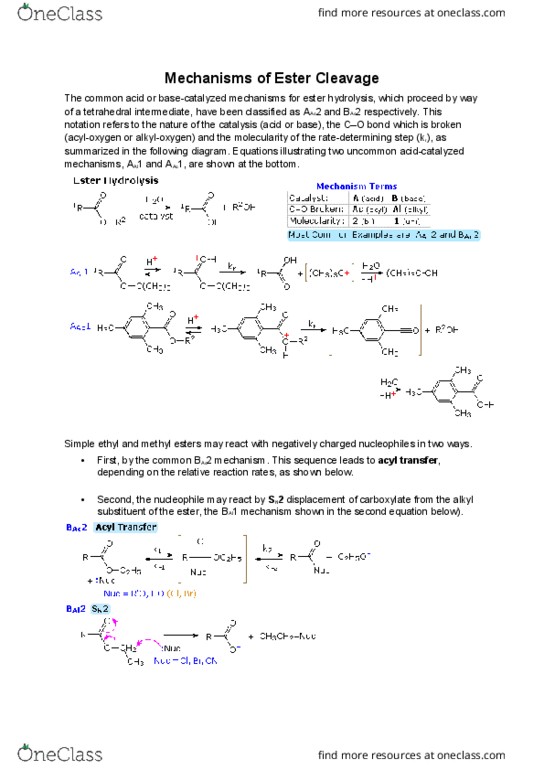 CHEM 130 Lecture Notes - Lecture 5: Tetrahedral Carbonyl Addition Compound, Hydrolysis, Nucleophile thumbnail