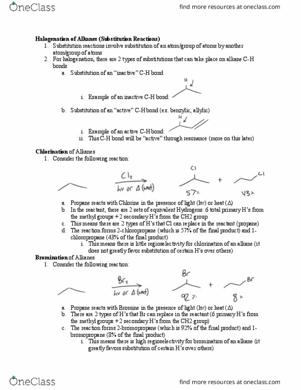 01:160:307 Chapter Notes - Chapter 8: Regioselectivity, Bromine, Halogenation thumbnail