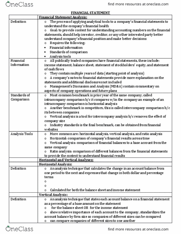 ACCT 211 Chapter 12: Financial Statement (12) thumbnail