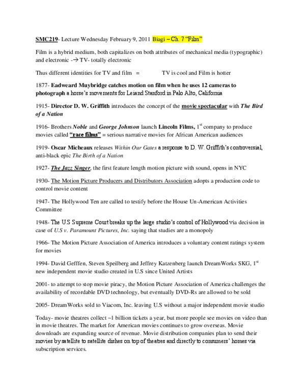 SMC219Y1 Lecture Notes - Lecture 9: Miniskirt, Electric Light, Lena Horne thumbnail