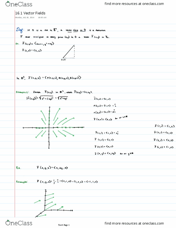 MAC 2313 Lecture 8: 16.1 Vector Fields thumbnail