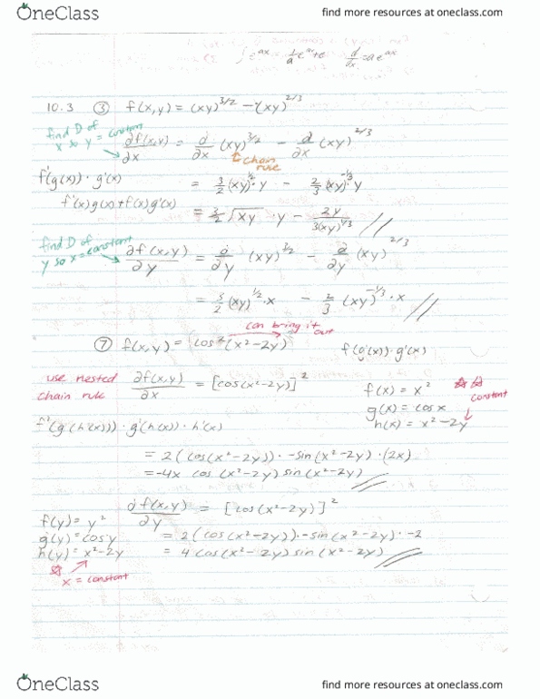 MATH 155 Chapter Notes - Chapter 10.3: Your Sinclair, Ath, Partial Derivative thumbnail