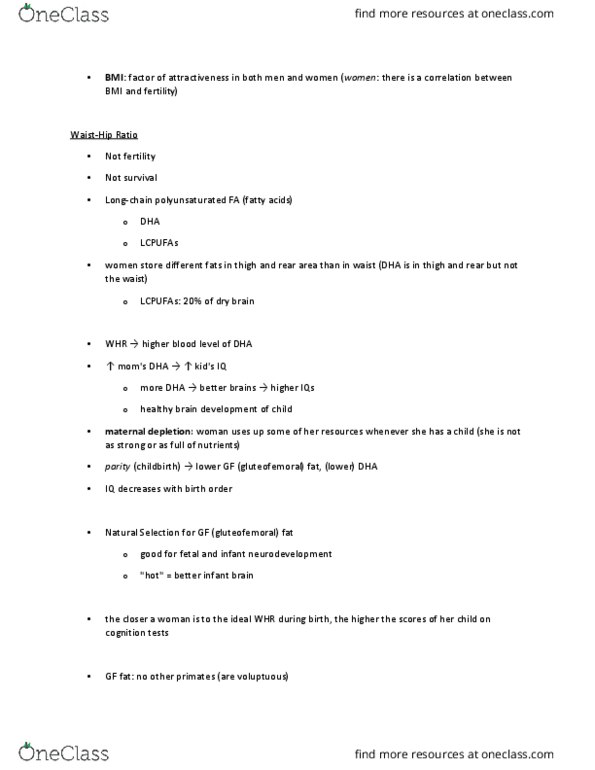 PSY BEH 11A Lecture Notes - Lecture 7: Inclusive Fitness, Cardiovascular Disease, Parental Investment thumbnail