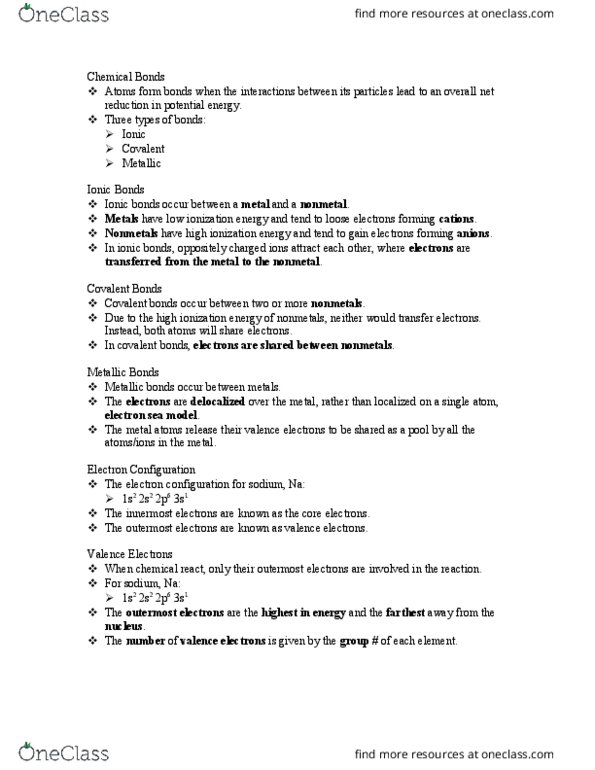 CHM 1020 Lecture Notes - Lecture 7: Noble Gas, Lewis Acids And Bases, Lewis Structure thumbnail