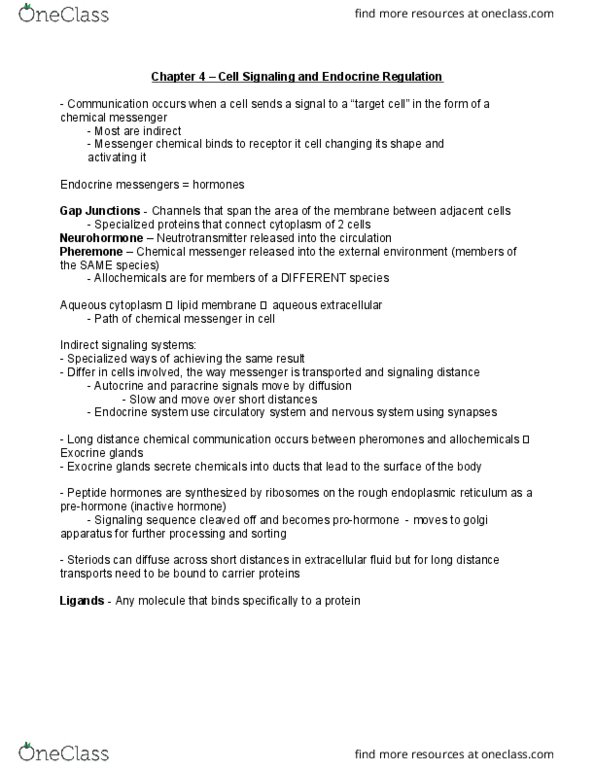 BIO270H1 Chapter Notes - Chapter 4: Golgi Apparatus, Autocrine Signalling, Extracellular Fluid thumbnail