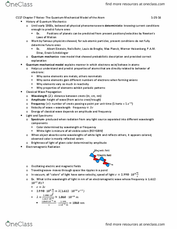 CHEM-C 117 Lecture Notes - Lecture 2: Visible Spectrum, Particle Beam, Molar Mass thumbnail