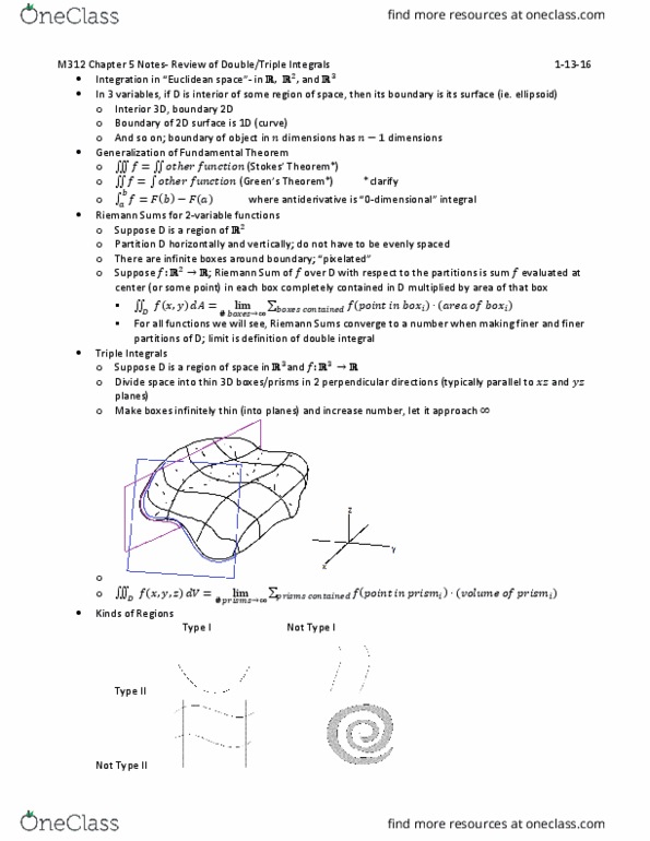 MATH-M 312 Lecture Notes - Lecture 1: Antiderivative, Unit Circle, Riemann Sum thumbnail