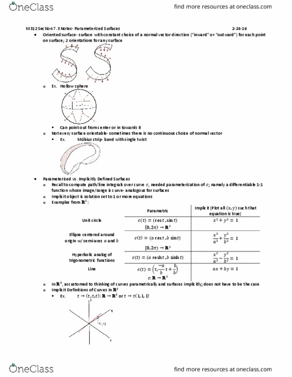 MATH-M 312 Lecture Notes - Lecture 9: Parametric Surface, Helicoid, Rotation Matrix thumbnail