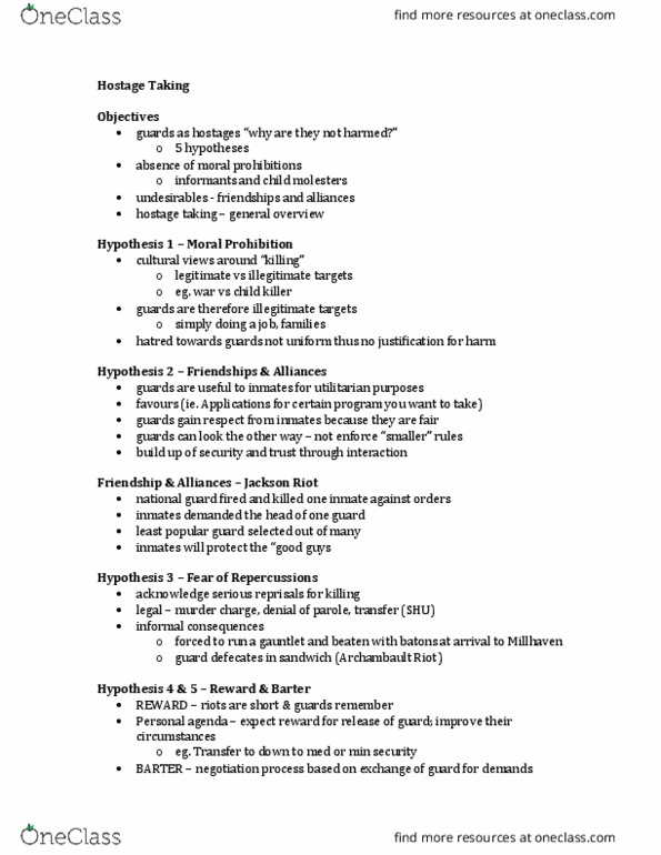 SOC229 Lecture Notes - Lecture 1: Popular Guard, Takers, Clark Olofsson thumbnail