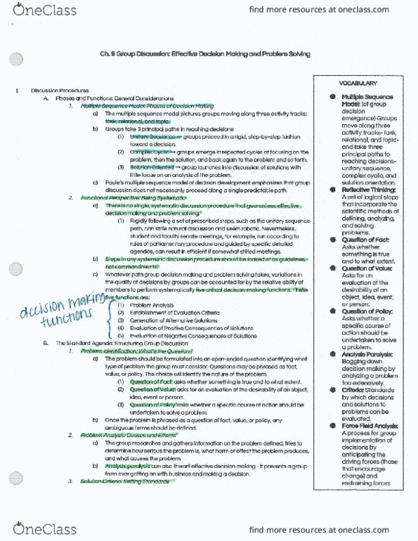 COMM 210 Chapter Notes - Chapter 9: Ophanim, Organizational Culture, Group Decision-Making thumbnail