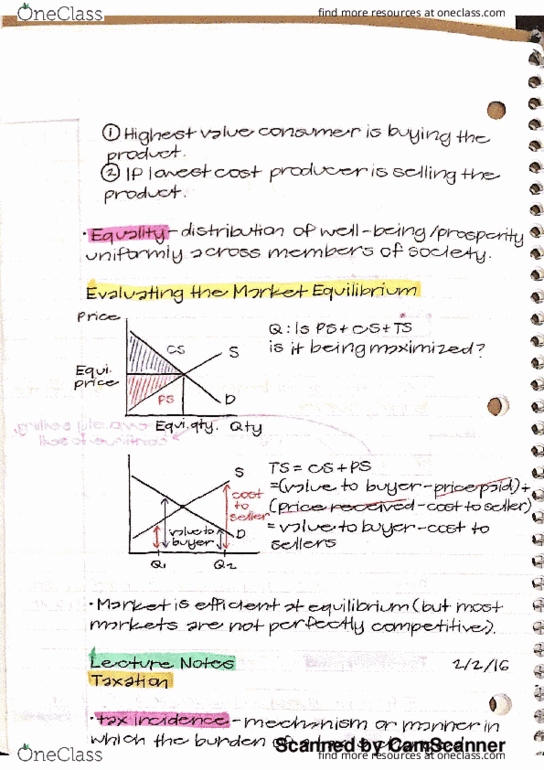 ECON 20A Lecture Notes - Lecture 8: Pete Waterman Entertainment, Economic Surplus, Economic Equilibrium thumbnail