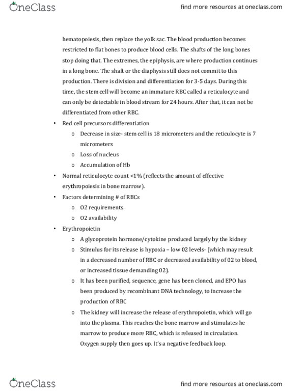 PHGY 209 Lecture Notes - Lecture 32: Long Bone, Bilirubin, Yolk Sac thumbnail