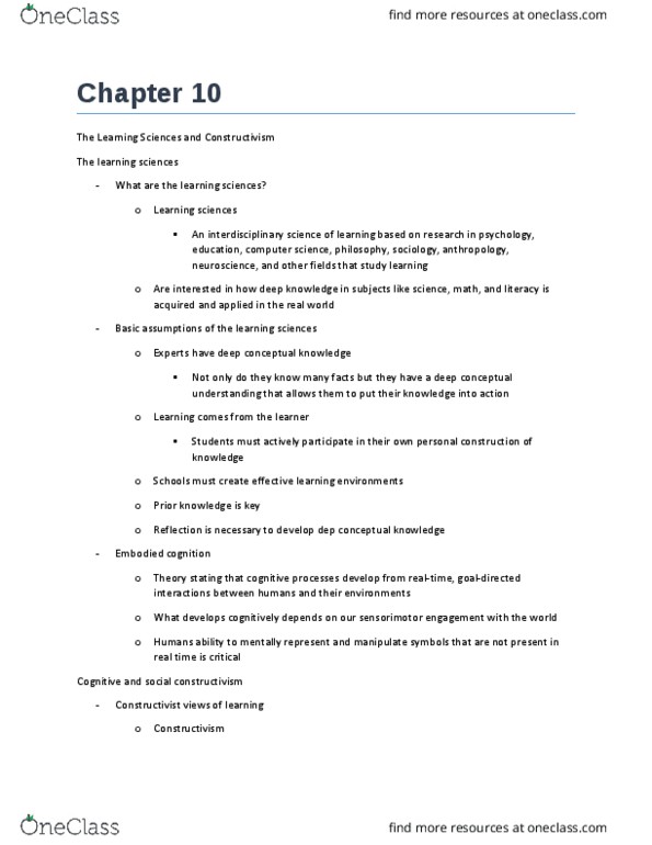 PSYC 3800 Chapter Notes - Chapter 10: Web Conferencing, Social Skills, Information Processing thumbnail