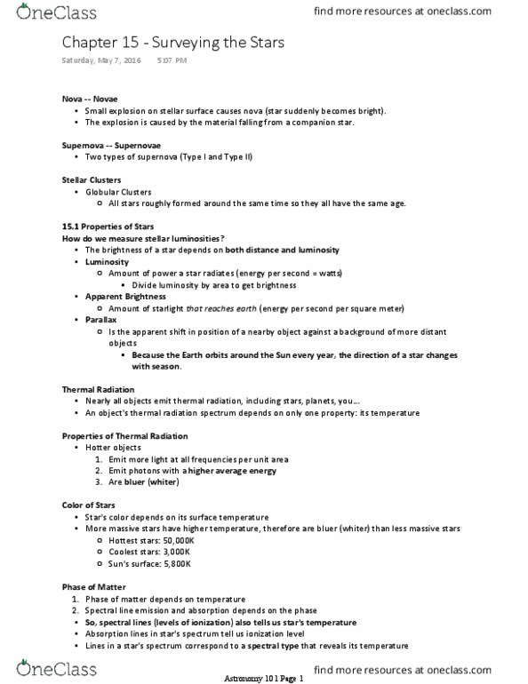 AST 101 Lecture Notes - Lecture 10: Stellar Classification, Annie Jump Cannon, Absorption Spectroscopy thumbnail