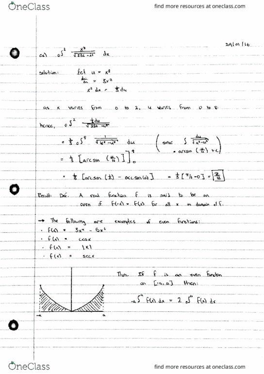MATH 141 Lecture Notes - Lecture 6: Killer Whale, Even And Odd Functions thumbnail
