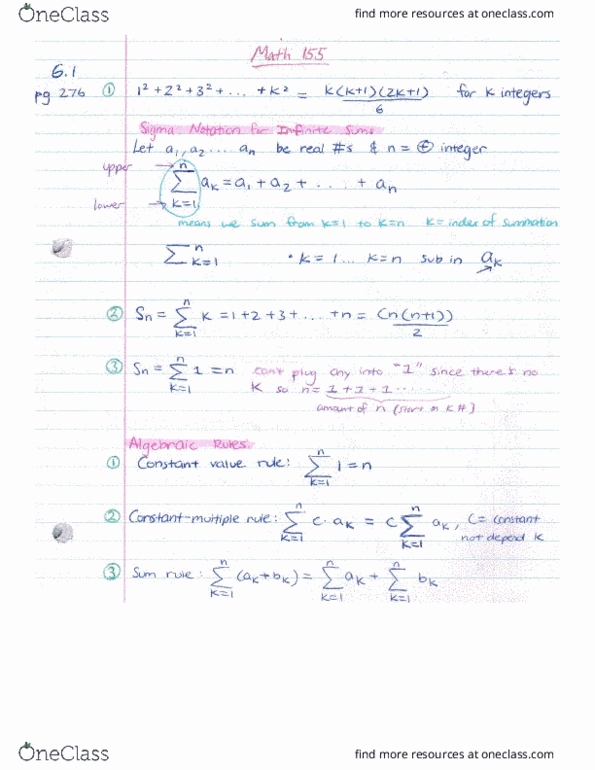 MATH 155 Chapter Notes - Chapter 6.1-7.2: Riemann Integral, Fax thumbnail