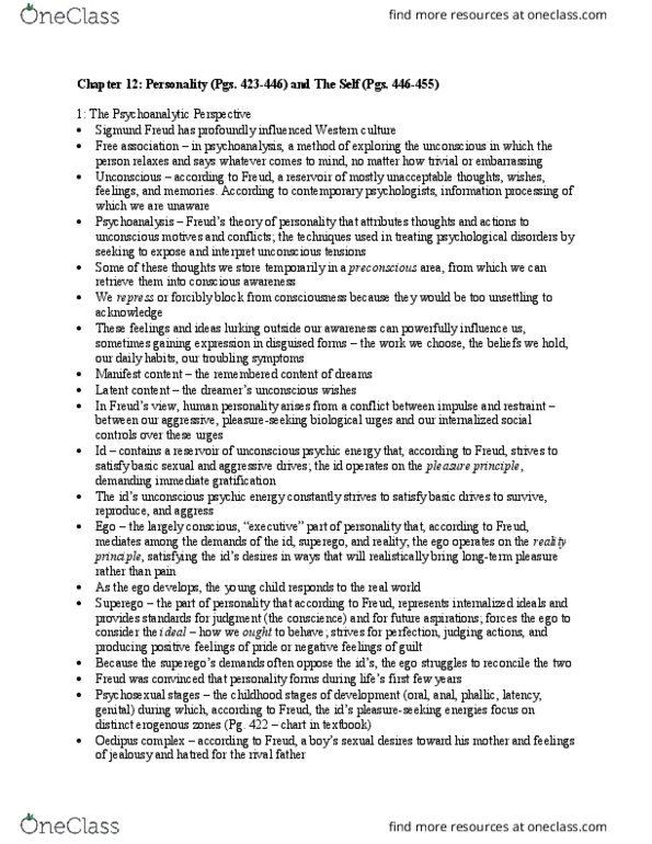 PSY 101 Chapter Notes - Chapter 12: Karen Horney, Hermann Rorschach, Rorschach Test thumbnail
