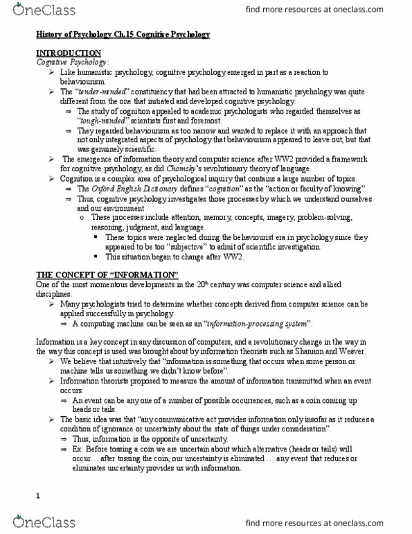 PSYC85H3 Chapter Notes - Chapter 15: Language Acquisition Device, Cartesian Linguistics, Eugene Galanter thumbnail