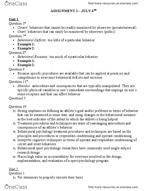 PSYC 2660 Chapter Notes - Chapter 1-4: Classical Conditioning, Operant Conditioning, Sport Psychology thumbnail