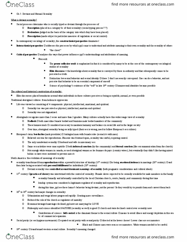 SOC224 Lecture Notes - Lecture 3: Human Body Weight, Male Prostitution, Sexual Partner thumbnail