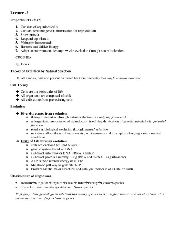 BIOA01H3 Lecture : lecture 1 notes thumbnail