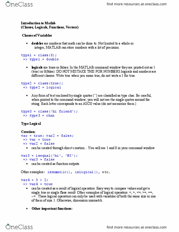 CS 1371 Lecture Notes - Lecture 1: Matlab, C String Handling, Concatenation thumbnail