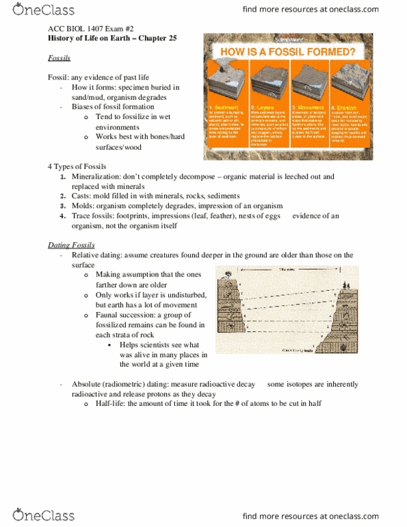 BIOL 1407 Lecture Notes - Lecture 2: Quaternary Extinction Event, Radiometric Dating, Gram Staining thumbnail