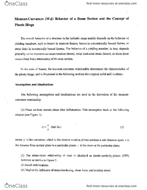 CE 5310 Lecture Notes - Lecture 3: Pure Bending, Angle Of Rotation, Yield Curve thumbnail