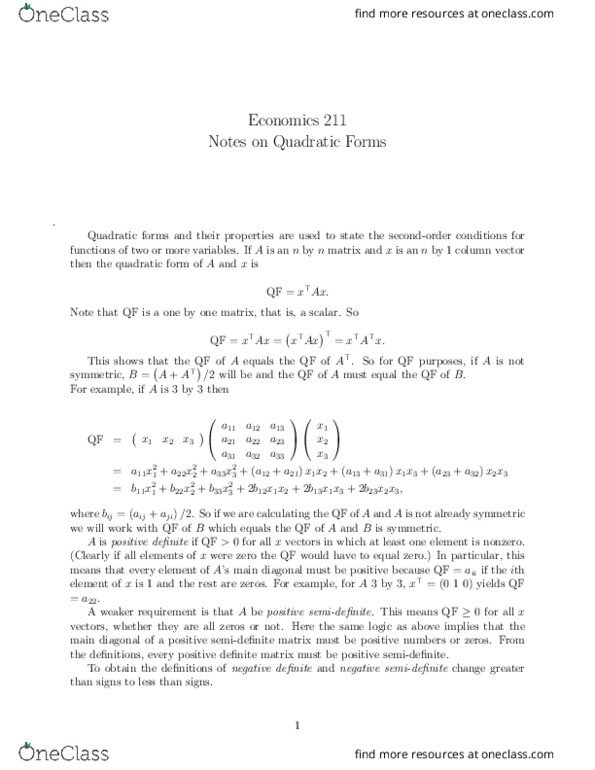 ECON211 Chapter 12: Quadratic Forms thumbnail