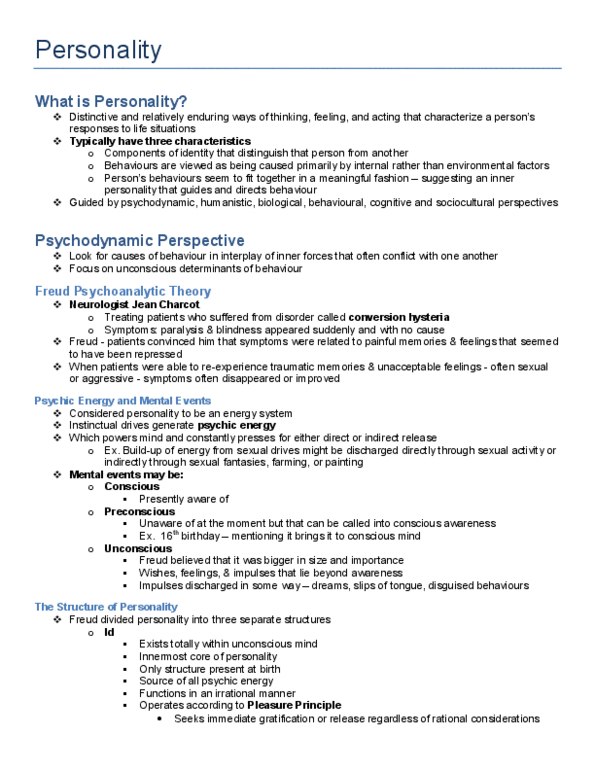 Psychology 1000 Chapter Notes - Chapter 14: Collectivism, C. Robert Cloninger, Observational Learning thumbnail