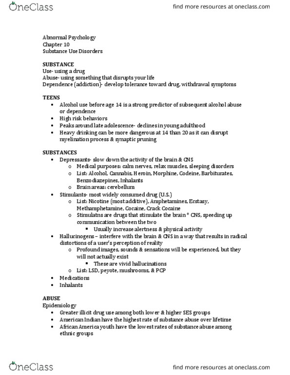 01:830:340 Lecture Notes - Lecture 6: Crack Cocaine, Synaptic Pruning, Barbiturate thumbnail