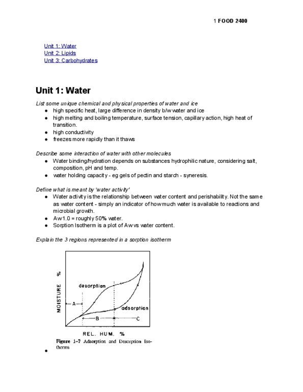 FOOD 2400 Lecture Notes - Glycerol, Supersaturation, Hydrophile thumbnail