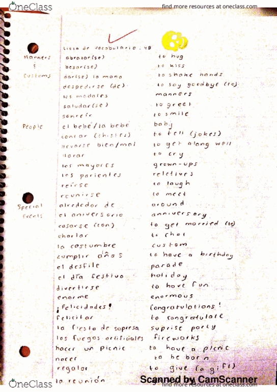 SPAN 1 Chapter 4: 4B Vocabulary and Practice thumbnail