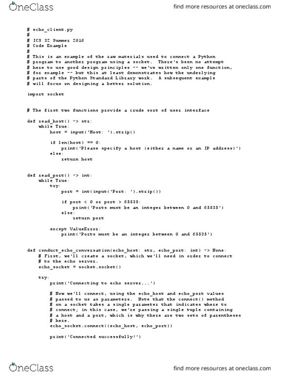 I&C SCI 32 Lecture Notes - Lecture 4: Newline thumbnail