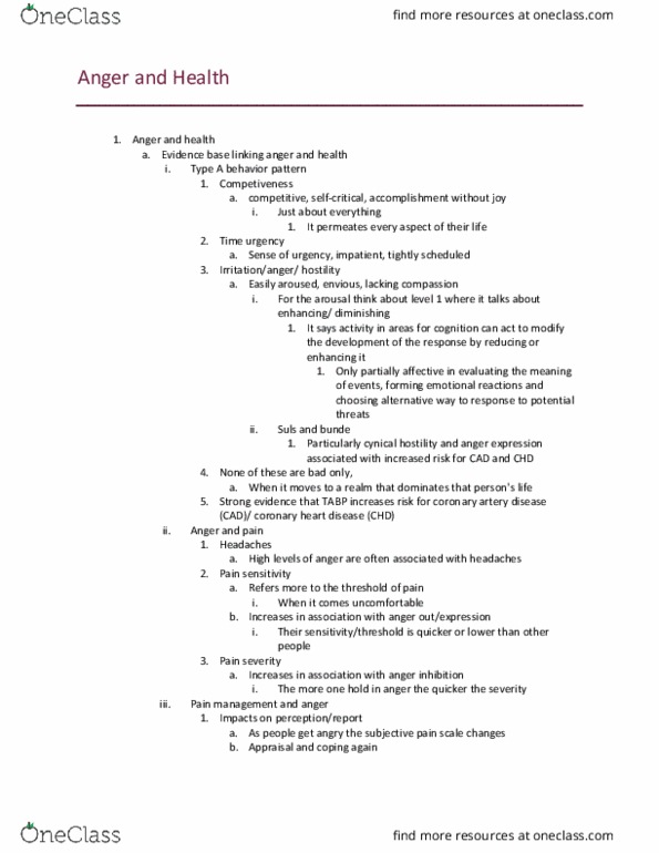 NSC 4312 Lecture Notes - Lecture 8: Coronary Artery Disease, Pain Scale, Pain Management thumbnail