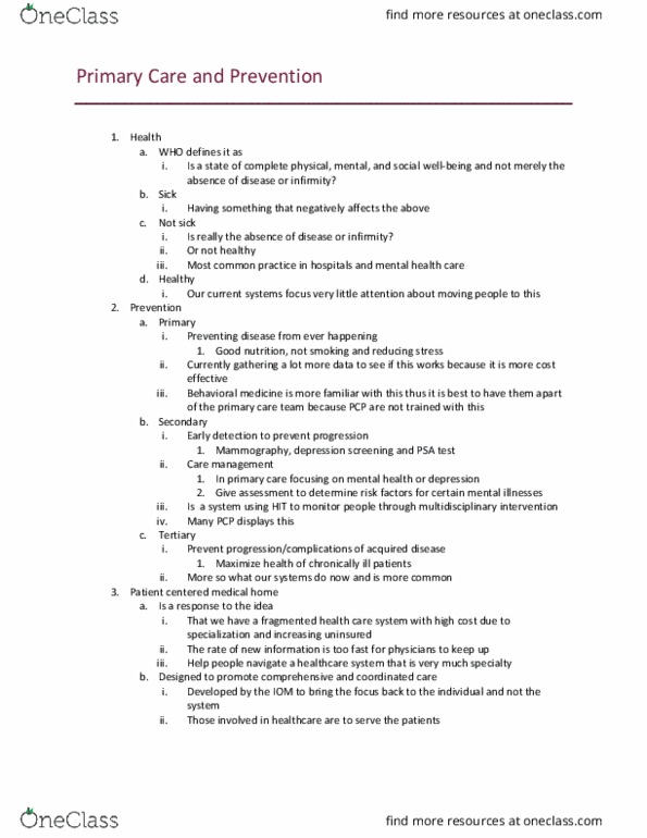 NSC 4312 Lecture Notes - Lecture 11: Behavioral Medicine, Mammography, Medical Record thumbnail