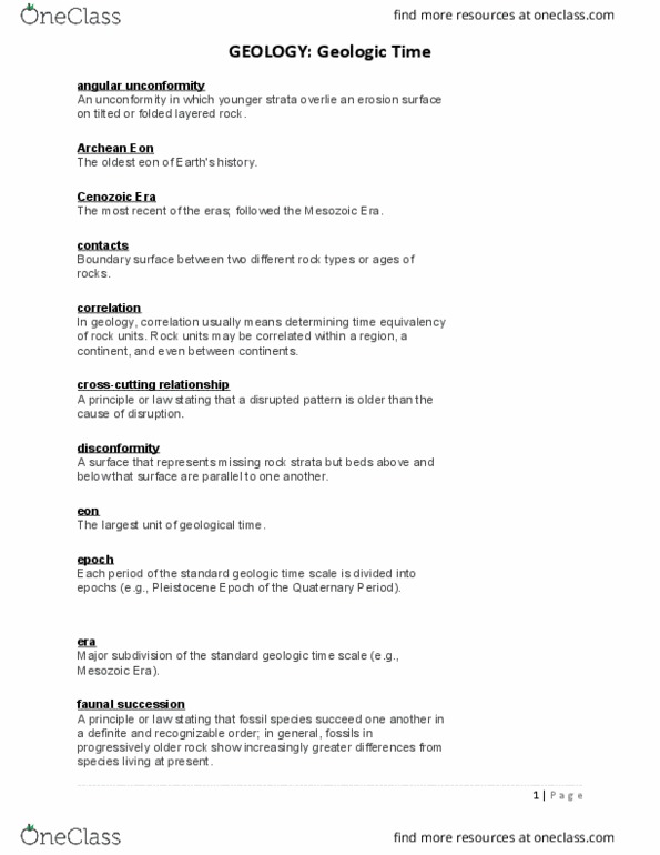 01:460:103 Lecture Notes - Lecture 14: Mesozoic, Igneous Rock, Geologic Time Scale thumbnail