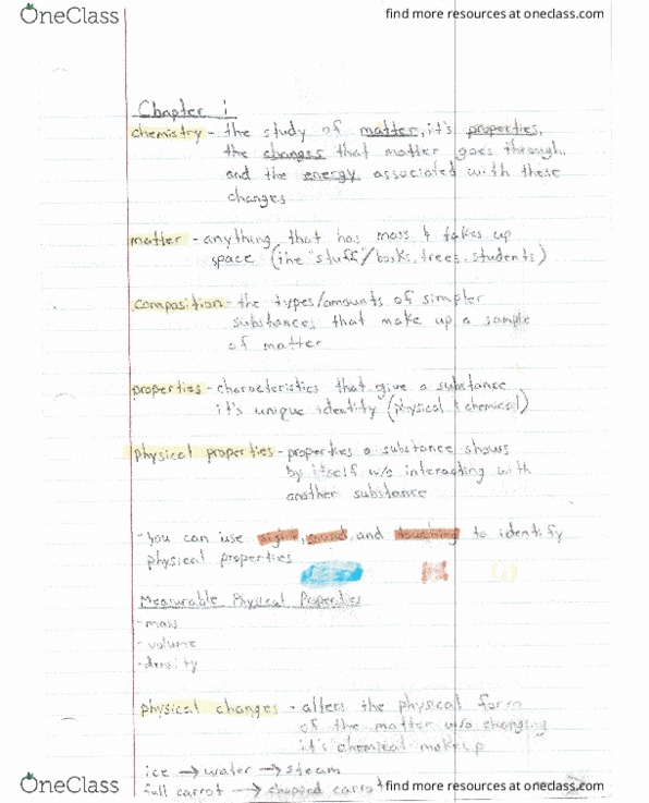 CHEM 1210 Chapter Notes - Chapter Ch. 1: Chemical Change, Iden, Electronegativity thumbnail