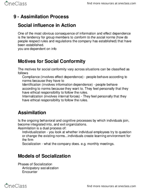 CMN 1148 Lecture Notes - Lecture 9: Social Influence thumbnail